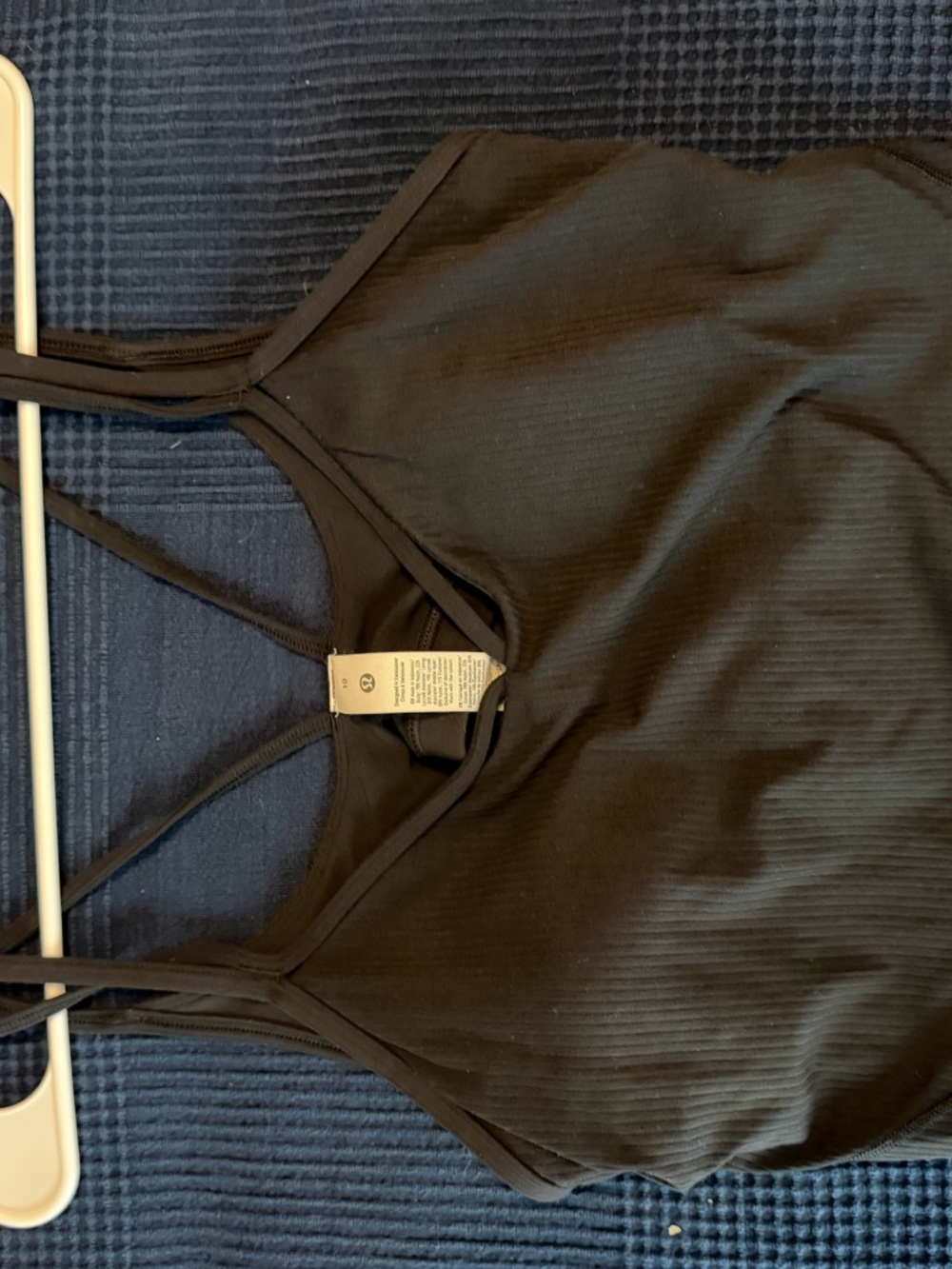 lululemon athletica Black Ribbed Strappy Sports Tank